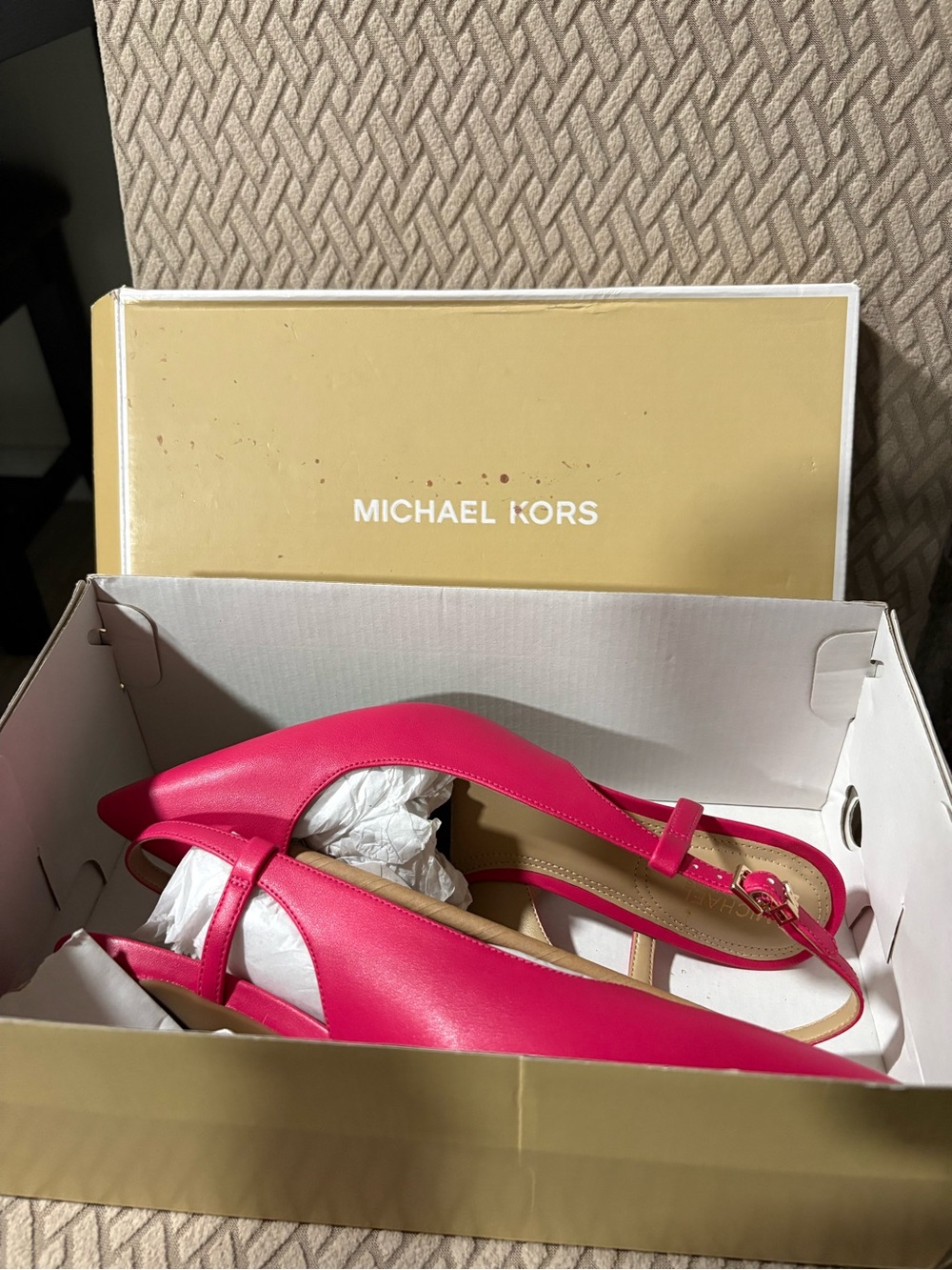 Michael Kors Pointed Slingback Heels in Hot Pink - Picture 7 of 7